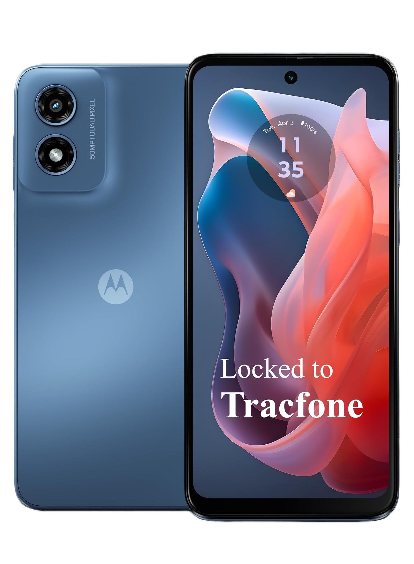 Tracfone Motorola Moto g Play 2024 [Activation Promotion] Locked to Tracfone, 64GB, Includes 1500Min/1500Txt/1500MB, 365 Days Service Plan, 6.5" 90Hz