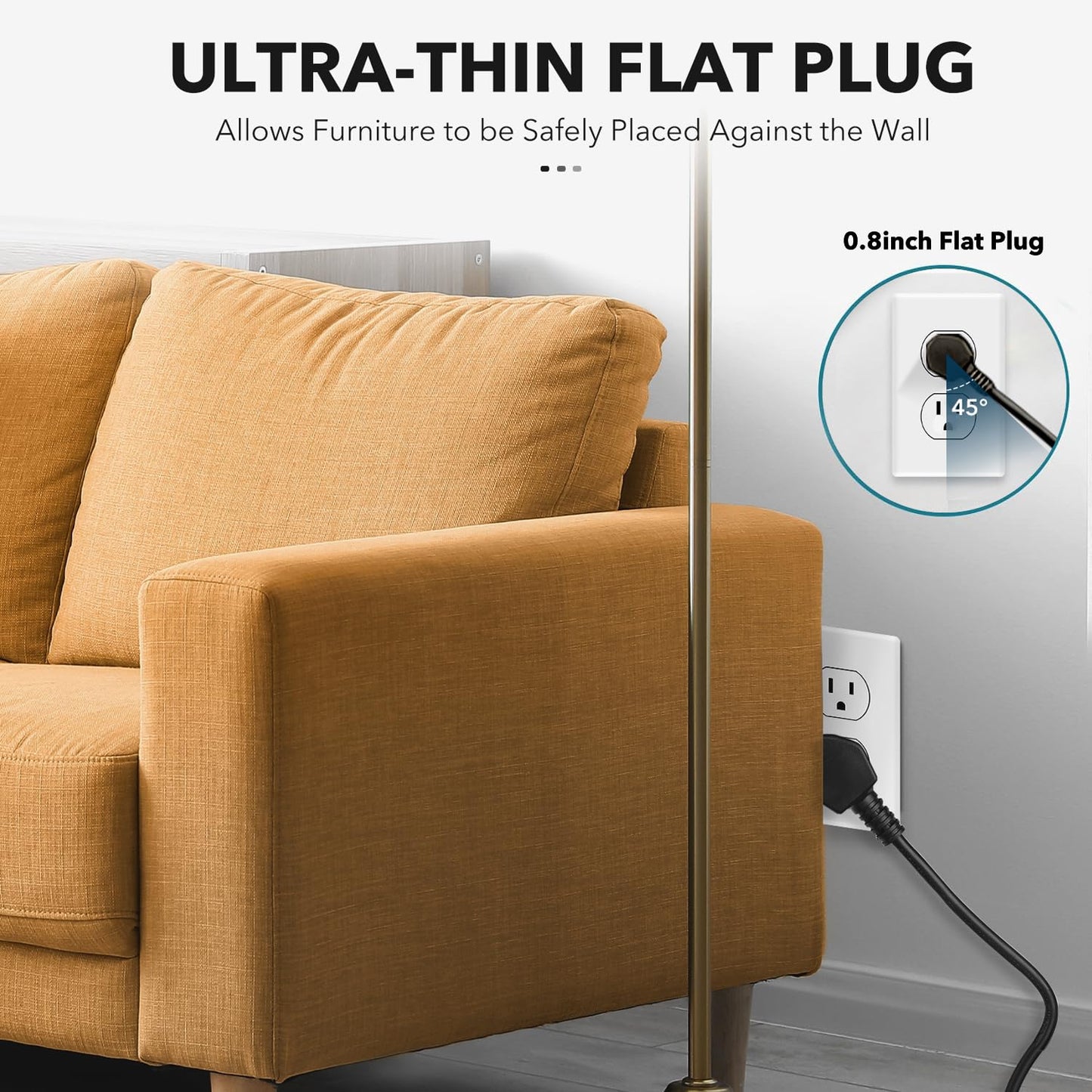 Clear Power 2-Outlet Power Strip with 3 USB Ports(1 USB-C), Flat Plug, 6 ft Power Cord, Compact USB Charging Hub, Desktop Charging Station with USB C