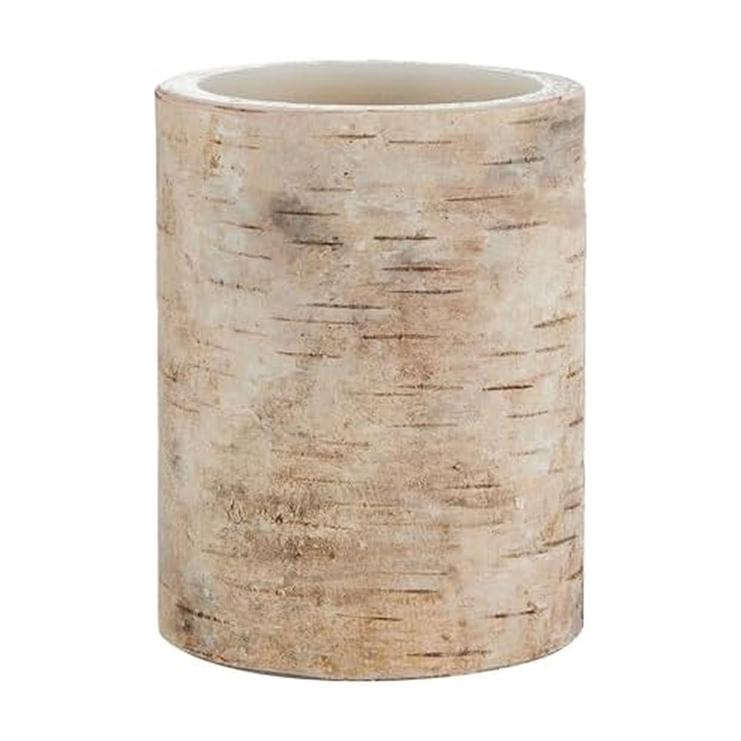 Mikasa Birch Look Wax LED Flameless Pillar Candle, Centerpiece, Wedding Decor, Holiday Decorating