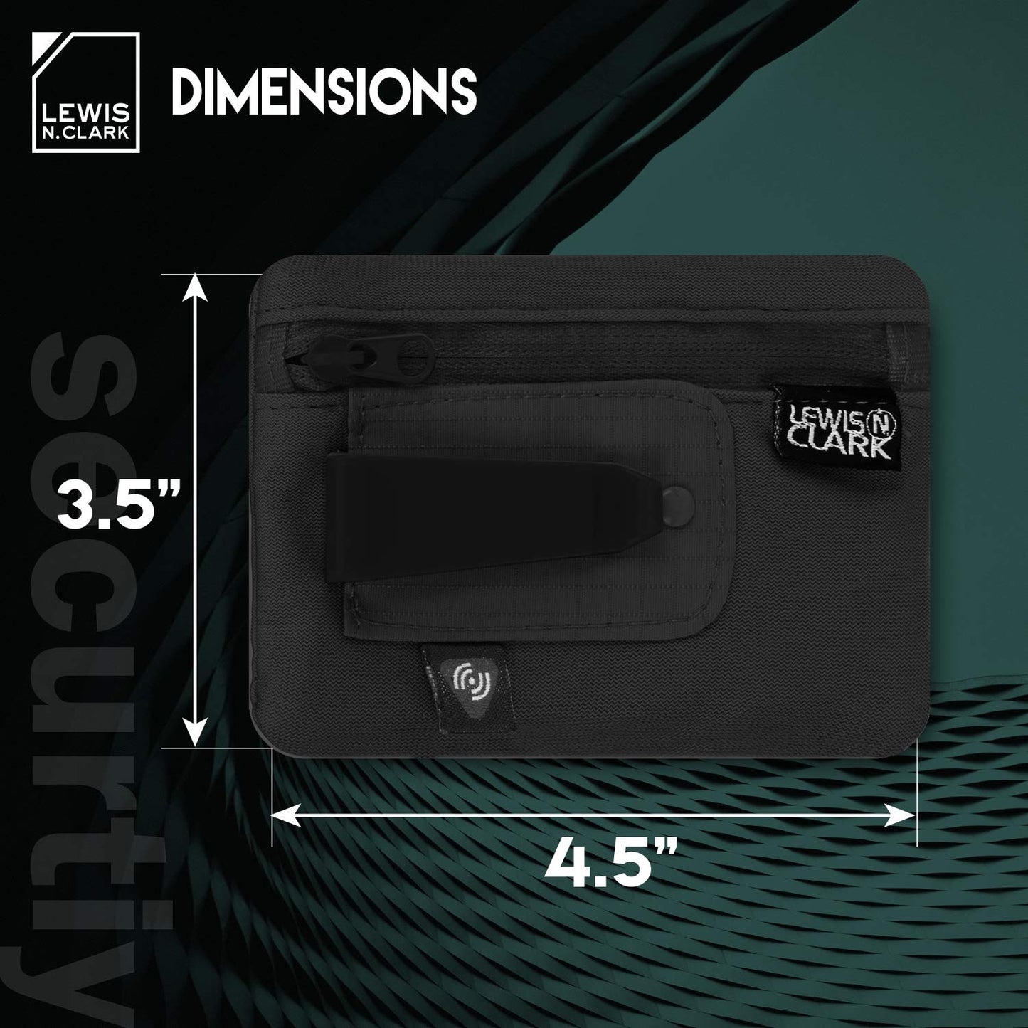 Lewis N. Clark RFID-Blocking Hidden Clip Stash Travel Belt Wallet, Black, One Size