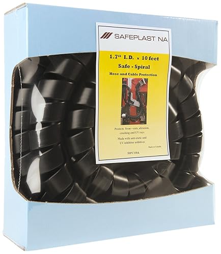Caplugs SPPC Series - Safeplast Safe-Spiral Pre-Cut Spiral Wrap, Hose & Cable Protector, Yellow HD-PE, 2.0" OD x 10' Pre-Cut Lengths, Hydraulic