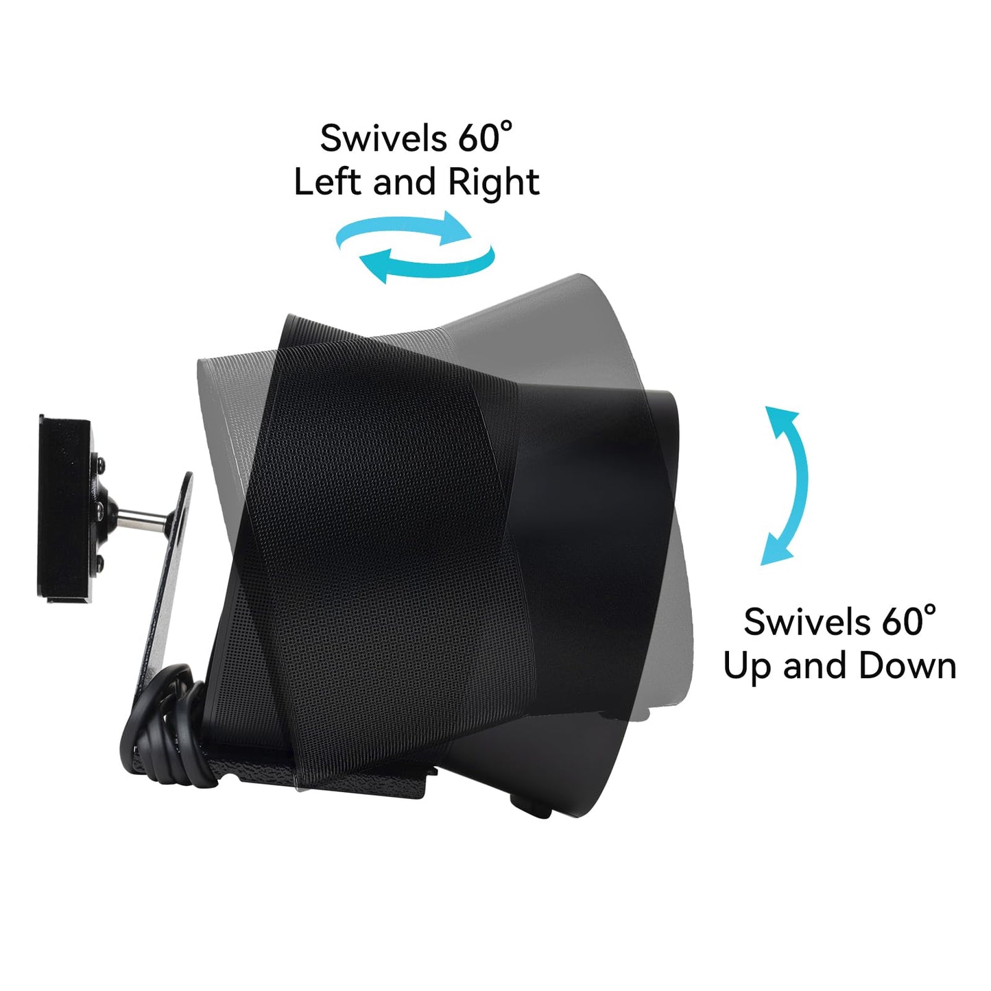 Fbyuitap 2 Pack Adjustable Swivel Metal Wall Mount Wall Bracket Compatible with Sonos Era 300 Speaker,Max 18Lbs Black