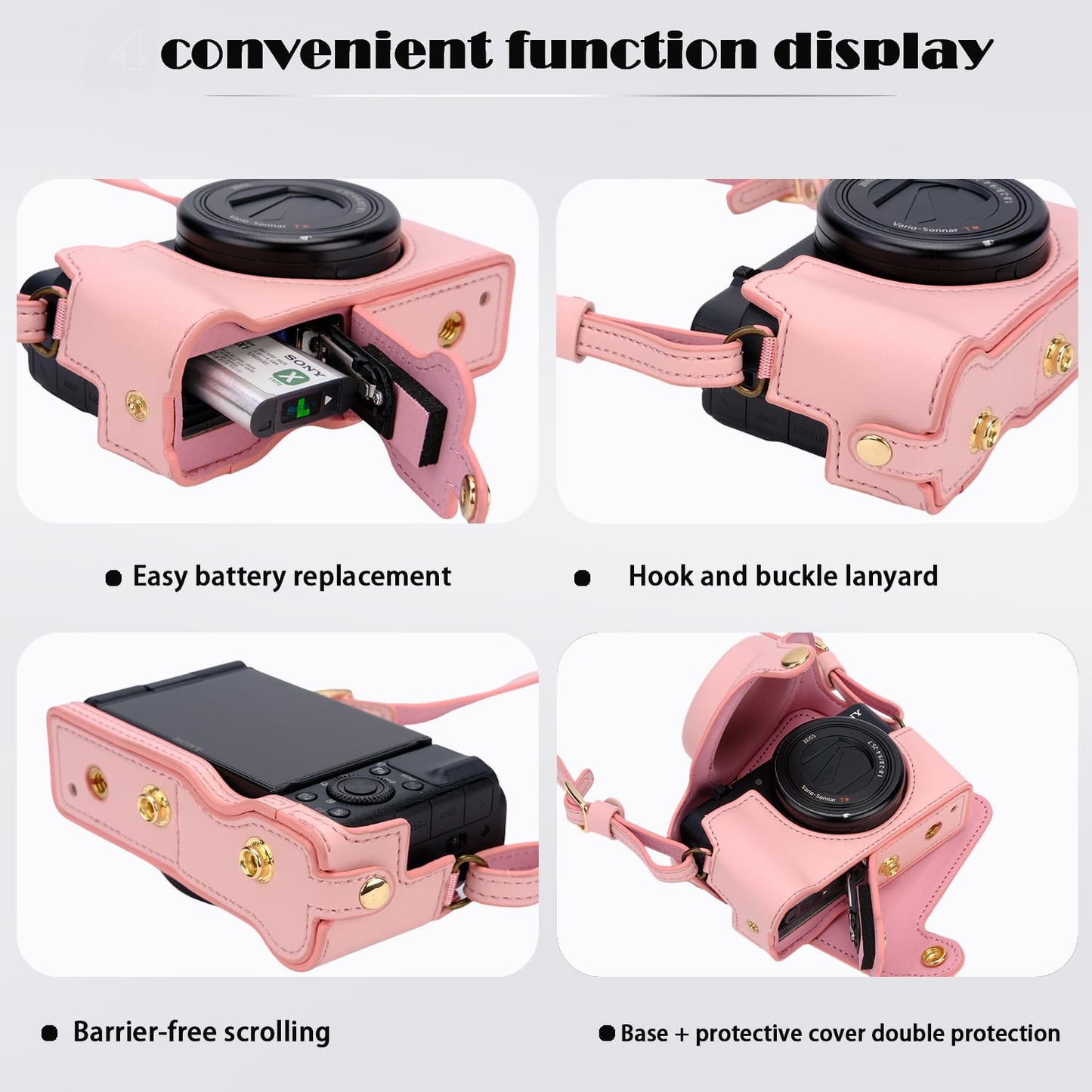 Bowan ZV1 Camera Case - Vintage PU Leather Camera Case for Sony ZV1 ZV-1 DSLR Camera Protective Leather Camera Case Bag with Camera Shoulder Strap