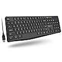 X9 Performance Wired Keyboard - Ultra Slim Full Size Ergonomic Computer Keyboard - Basic USB Keyboard for PC Desktop, Laptop with 5ft Corded Wire, 104