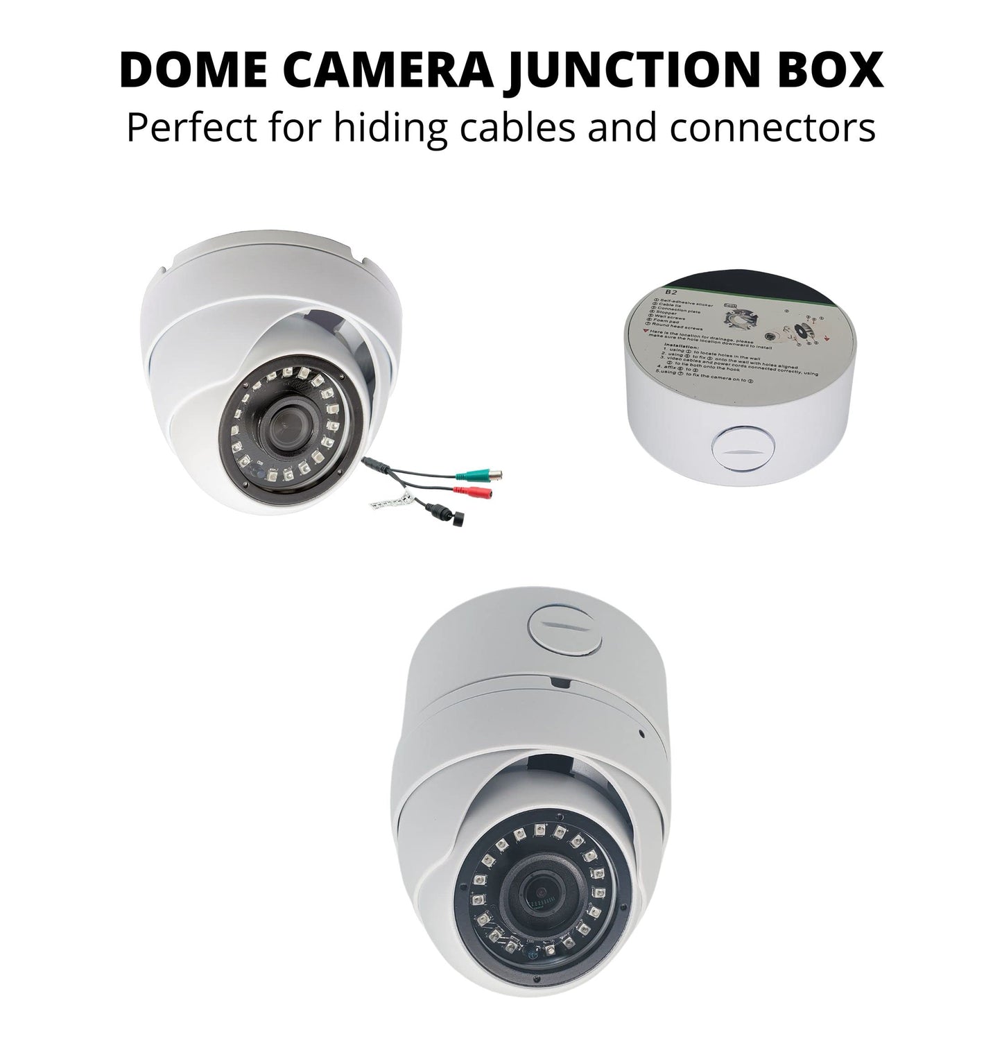 Evertech 4 Pcs. 3.75" Camera Mounting Base Junction Outlet Box for Eyeball/Turret/Dome and Bullet CCTV Security Cameras