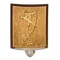 The Porcelain Garden Mermaid & Merman - Porcelain Lithophane Night Light, Art by David Delamare, Made, Decorative wall Plug in for Nursery, Bedroom