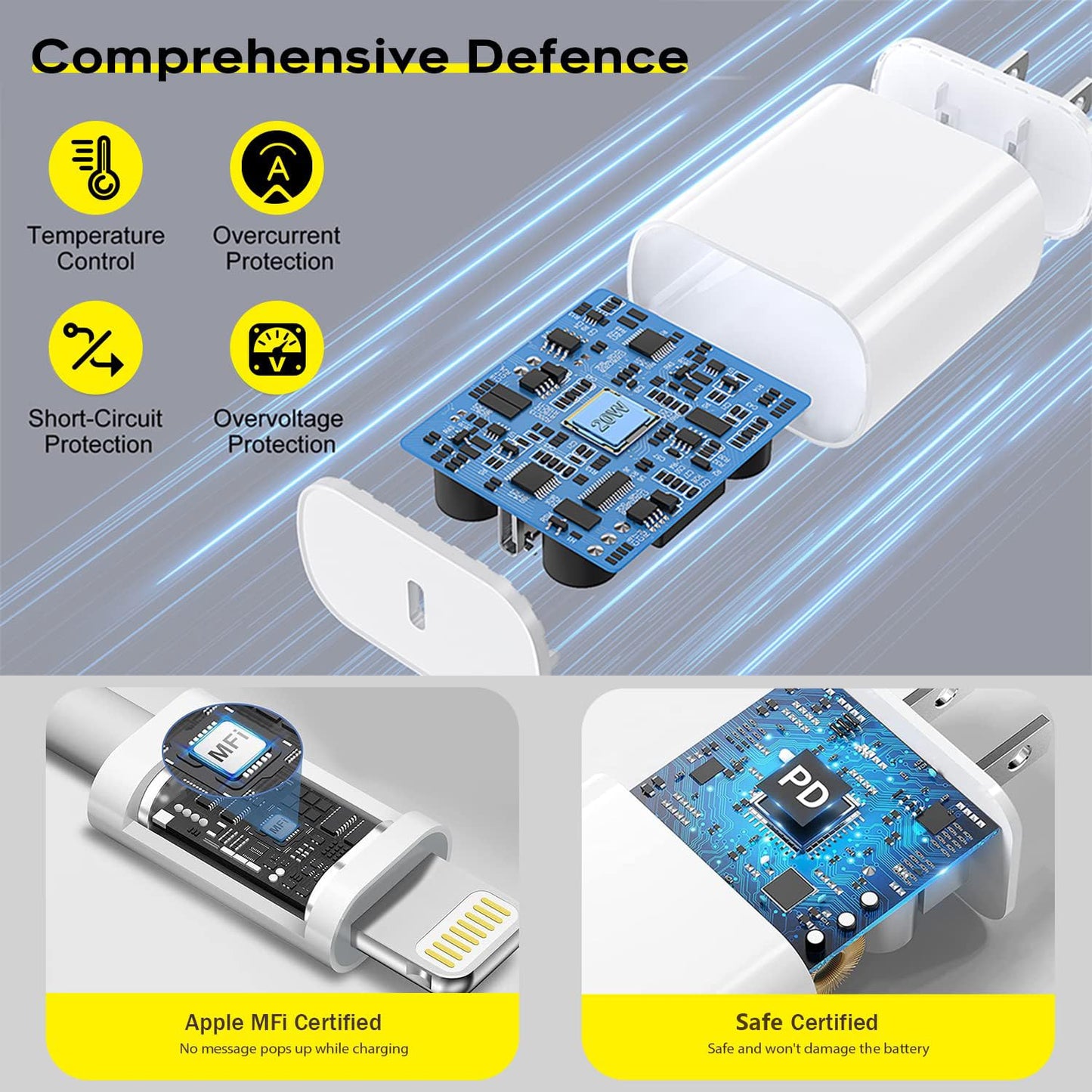 Fast Charger iPhone,i Phone Charge Cable,3Pack iPhone Charger Fast Charging 6Foot Phone Charging USB C Charge Adapter 6FT Type C to Lightning Cable…