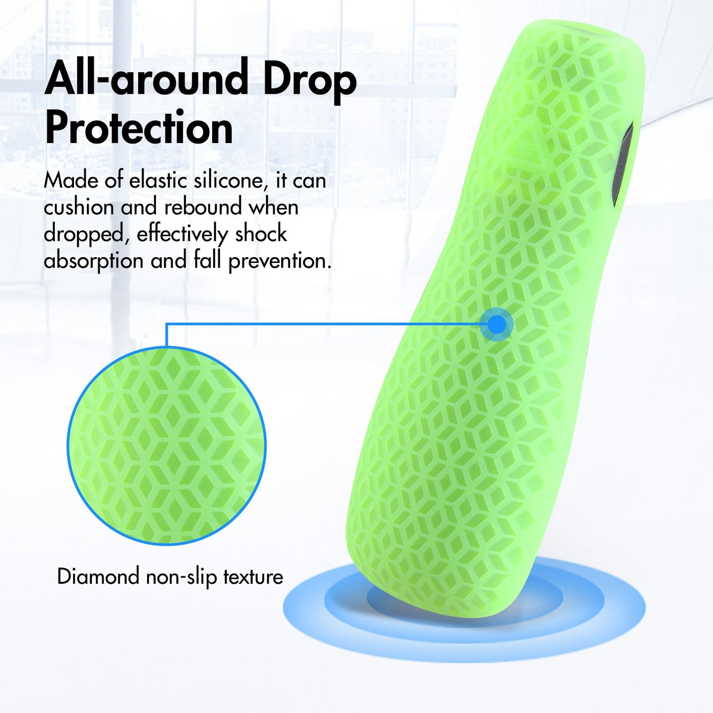 LEFXMOPHY Case for Logitech Wireless Presenter R400 Remote, Silicone Cover Glow in Dark - Lime Green