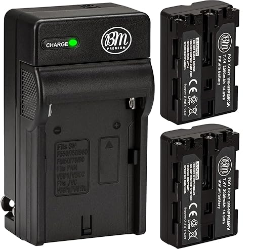 BM Premium 2 NP-FM500H NPFM500 Batteries and Charger for Sony Alpha a68, a77II, SLT-A57, A58, A65V, A77V, A99V, A200, A300, A350, A450, A500, A550