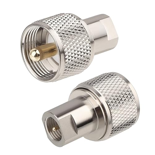 MOOKEERF 2 PCS FME Male to UHF PL-259 Male Adapter Connector Low Loss FME to PL259 Connector for CB Ham Radio Antenna
