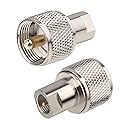MOOKEERF 2 PCS FME Male to UHF PL-259 Male Adapter Connector Low Loss FME to PL259 Connector for CB Ham Radio Antenna