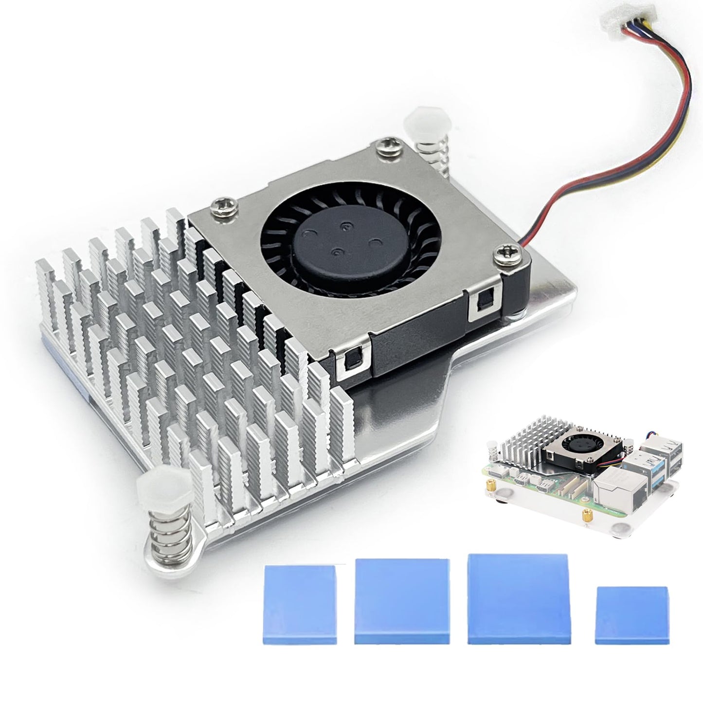 Raspberry Pi Active Cooler for Raspberry Pi 5 with 30mm PWM 4-Pin Cooling Fan Pi 5 Heatsink with Thermal Tape, Aluminium Heatsink Variable-Speed