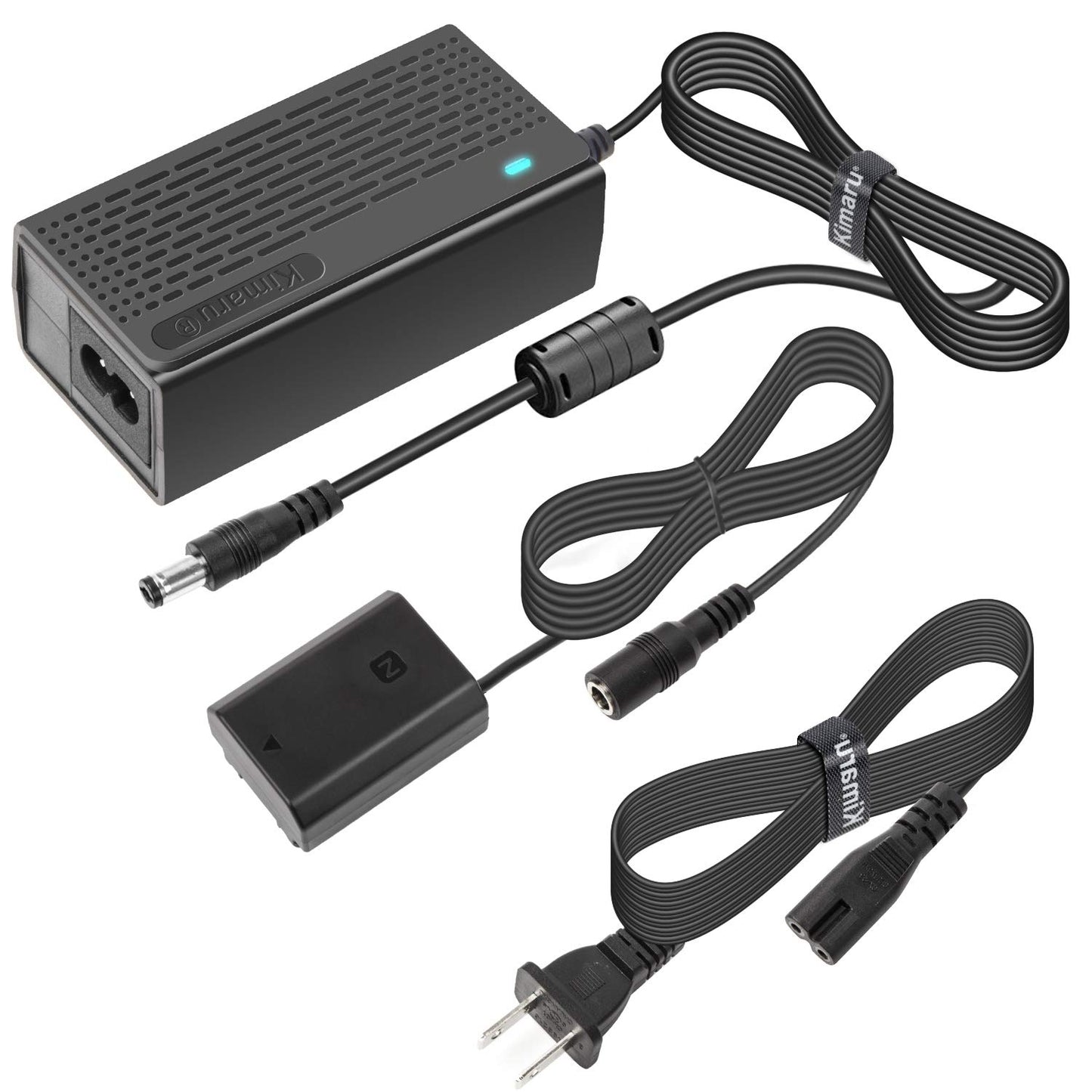Kimaru NP-FZ100 Dummy Battery AC Power Supply Adapter Kit for Sony Alpha A6600 A6700 ZV-E1, FX3 FX30 A7CII ZV-E10II, A7C A7CR A1 A7III A7IV A7RIII