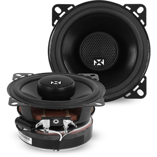 NVX® VSP4 4" Premium Car Speakers, 450W Max, 150W RMS, 2-Way Coaxial w/ 1" Silk Dome Tweeters & Built-in X-Overs, Easy to Install in Cars/Trucks/Doors (Pair)