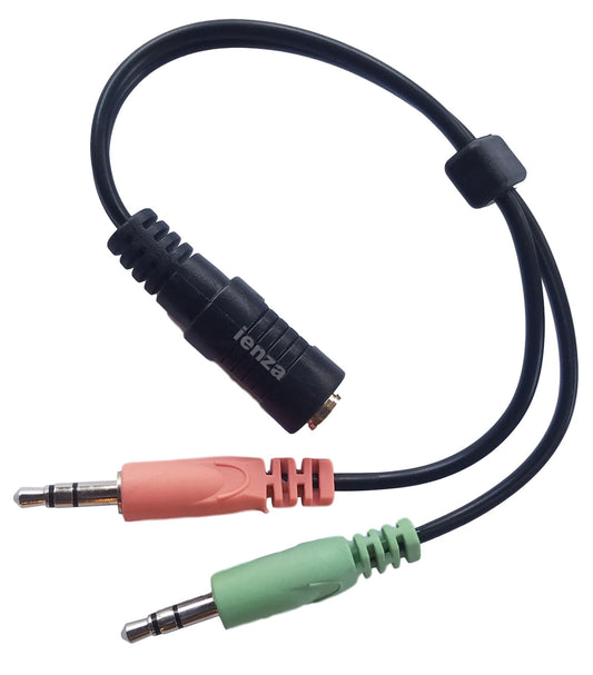 ienza USB External Stereo Sound Adapter (with Separate Mic/Headphone Jacks) to 3.5mm Female Adapter Cable : 2x3.5mm Male to 3.5mm Female