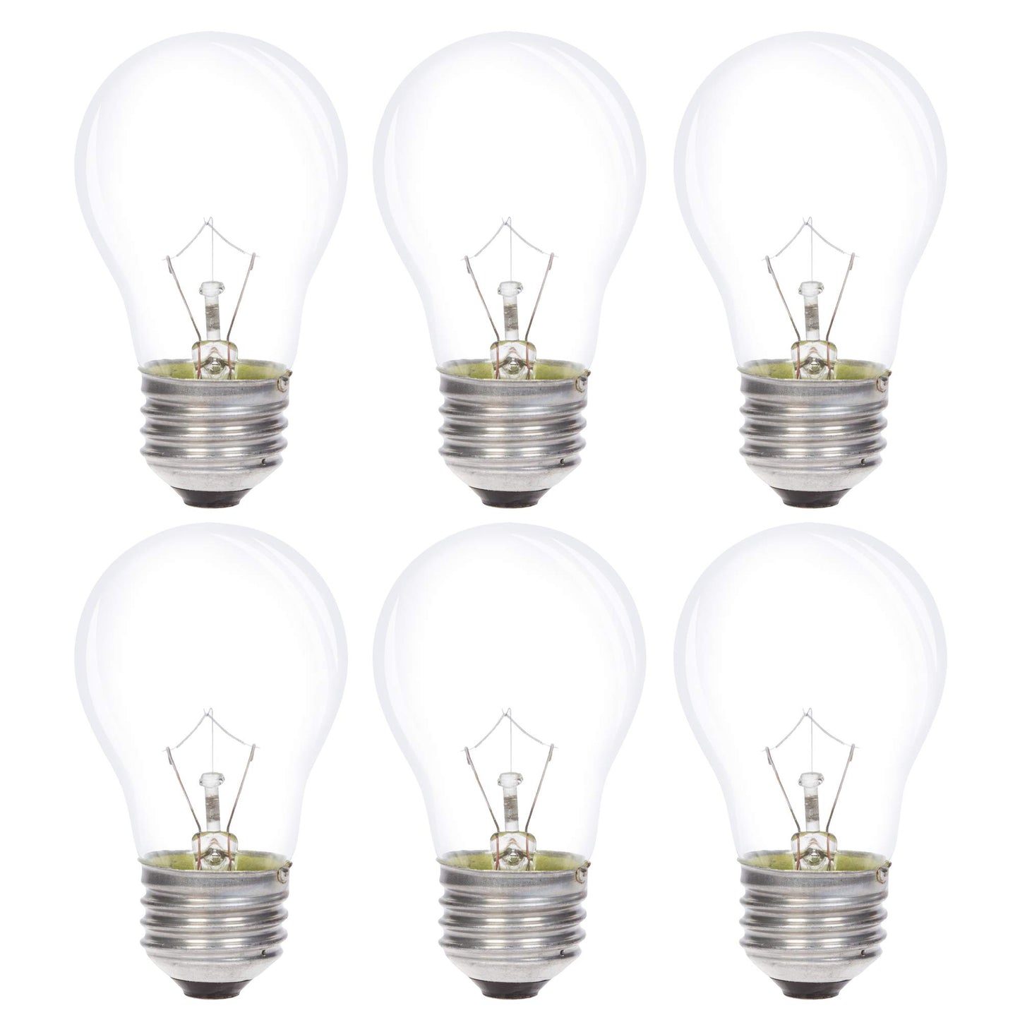 Simba Lighting Incandescent Appliance Light Bulb A15 40W E26 2700K, 6 Pack