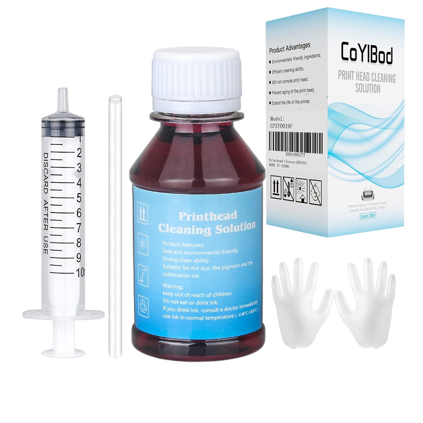 CoYlBod Inkjet Printers Printhead Cleaning kit for Epson Stylus TX410 TX409 TX400 TX300 TX220 TX213 TX210 TX209 TX200-3.4oz 100ml Nozzle Cleaner