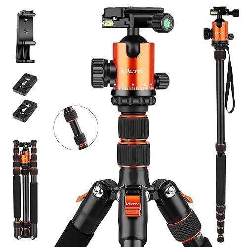 Victiv 80" Camera Tripod, Aluminum Heavy Duty Tripod Stand with 360° Ball Head, Camera Tripods & Monopods with Carry Bag, Suitable for Canon Nikon