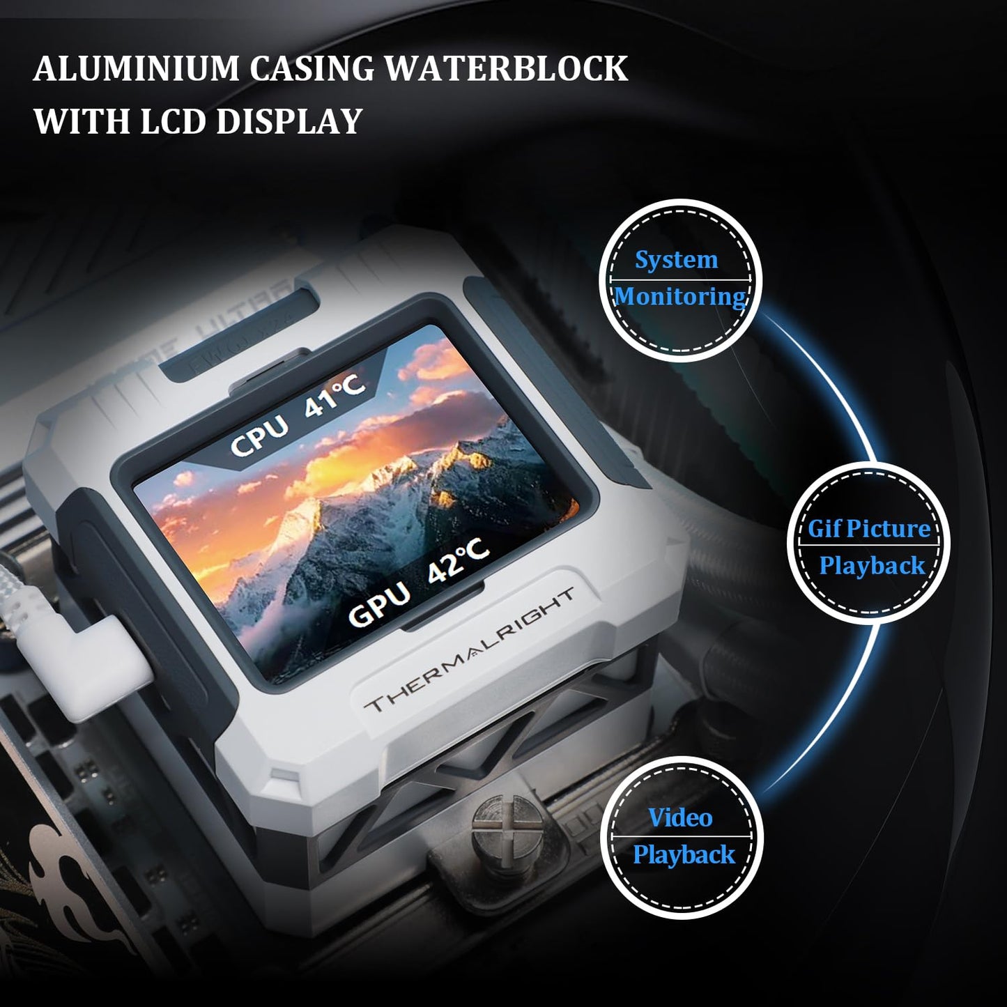 Thermalright FW240 Black CPU AIO Cooler,PC 240 Specification Water Cooler System,IPS LCD Screen with 320*240 Resolution,for AM5&Intel