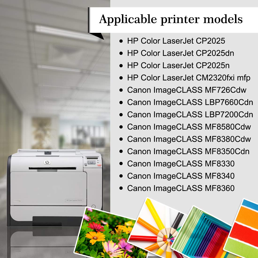 JC Toner Compatible for 304A CC530A Toner Cartridge for use with Color LaserJet CP2025 CP2025dn CM2320fxi mfp; imageCLASS MF726Cdw LBP766 ( Black