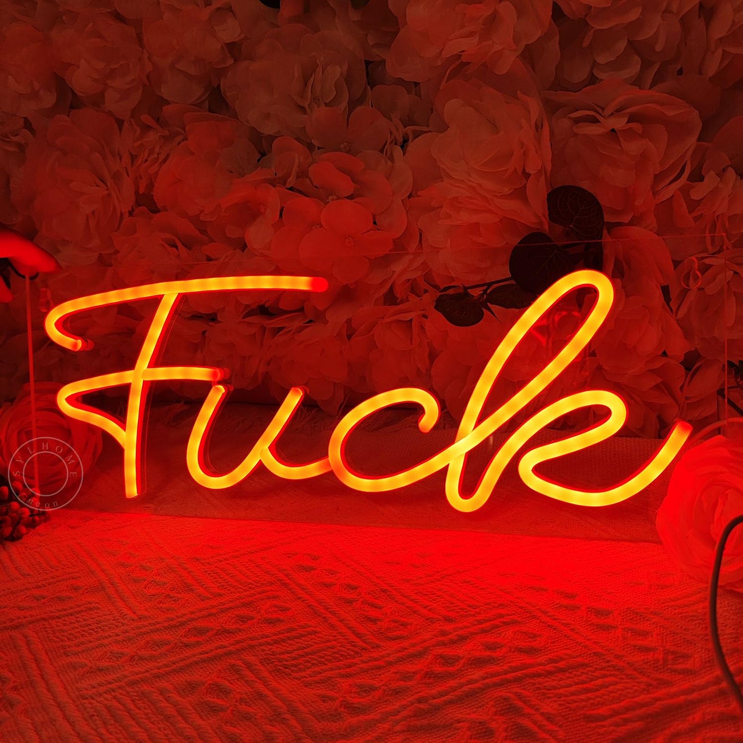 SYLHOME LED Neon Light Sign Fuck Red 15.8"X5.9" Cool Wall Decor Sign for Bedroom Kid's Room Man Cave Bar Pub Club Game Room, Birthday Party
