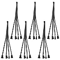 UMLIFE 6Pack 1 to 4 PWM Fan Splitter Cable (4 Pin+3 Pin) for Desktop PC, 27cm/11in