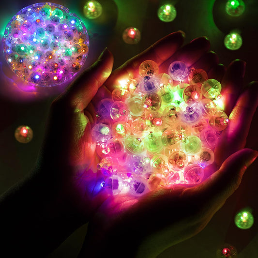 chzk 100pcs Flash Colorful Balloon Lights Mini LED Lights Round Long Standby Time Ball Lamps for Birthday Party Christmas Halloween Decoration Rainbow