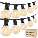 RTTY Outdoor String Lights 200 FT, Patio Light for Outside with 104pcs G40 LED Shatterproof Bulbs, Waterproof Connectable Hanging Globe Lighting