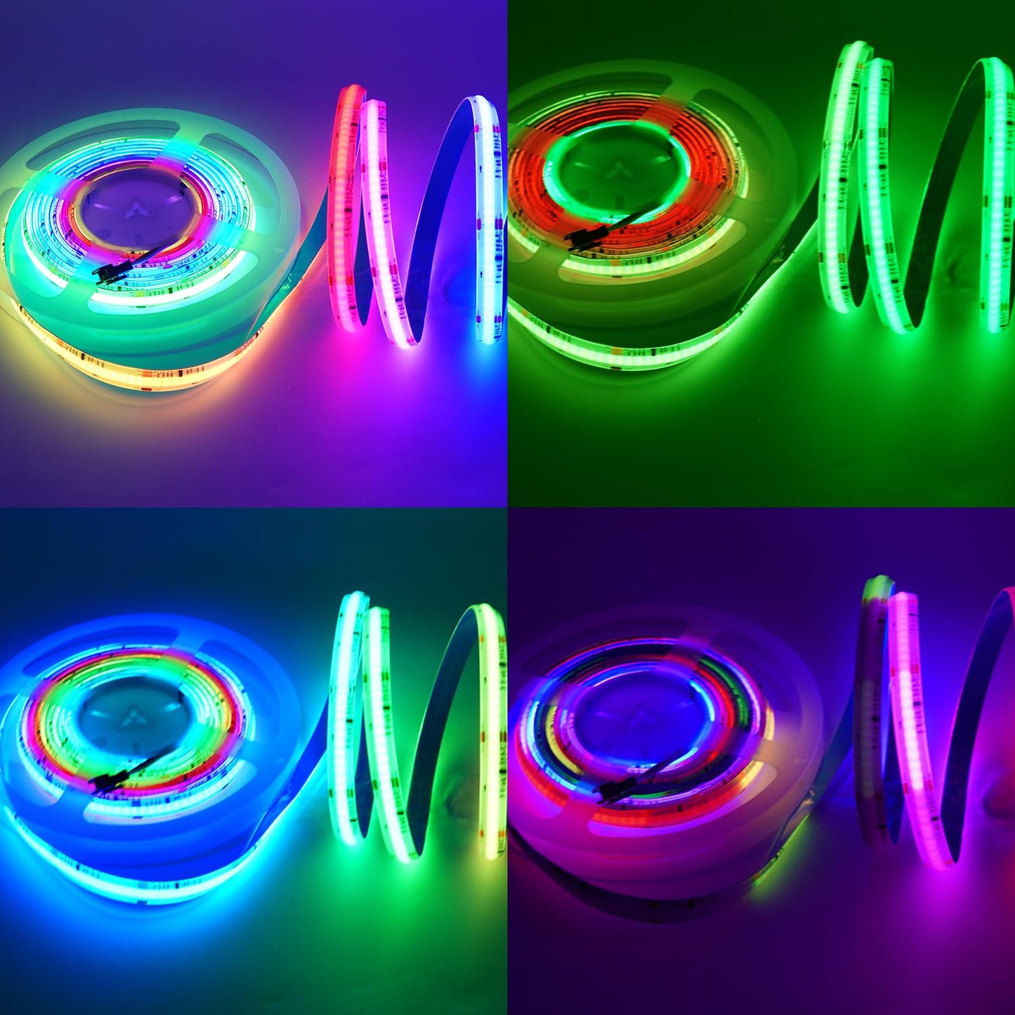 Boarda-Lighting IP65 Waterproof RGB Smart IC COB LED Strip Light Addressable,24V 5M 720 LEDs/m Color Flowing Strip Light Multicolor Flexible Tape