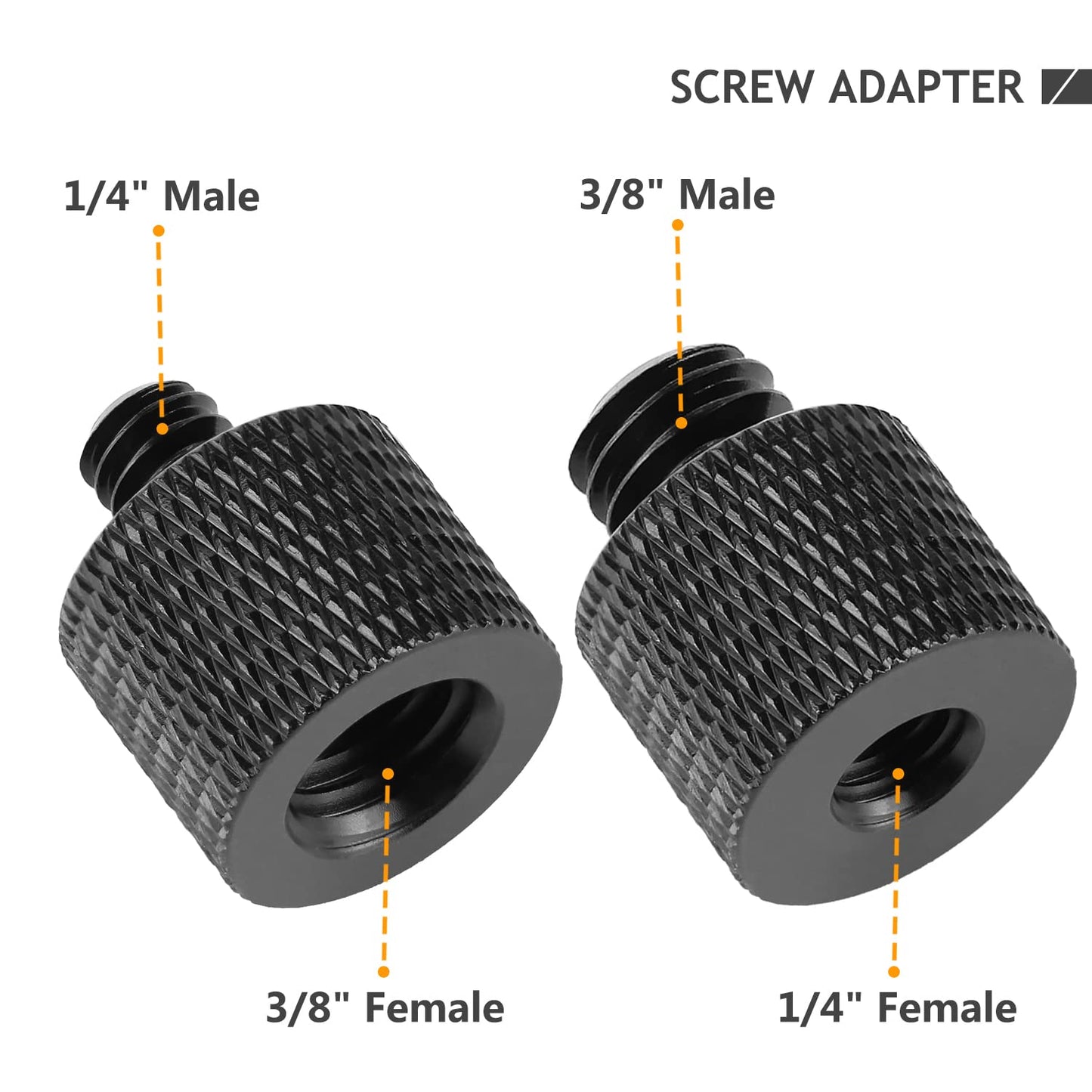 Frgyee 1/4 to 3/8 & 3/8 to 1/4 Camera Tripod Adapter - Male to Female Screw for Camera, Mount, Monitor