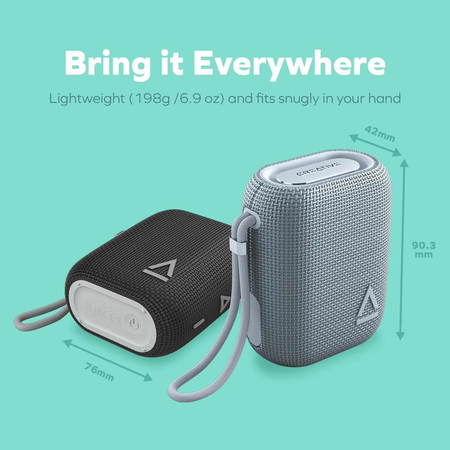 Creative MUVO Flex Portable Waterproof Bluetooth 5.3 Speaker with Auracast, Up to 10 Hours of Battery Life, IP67 Waterproof, and Powerful Bass