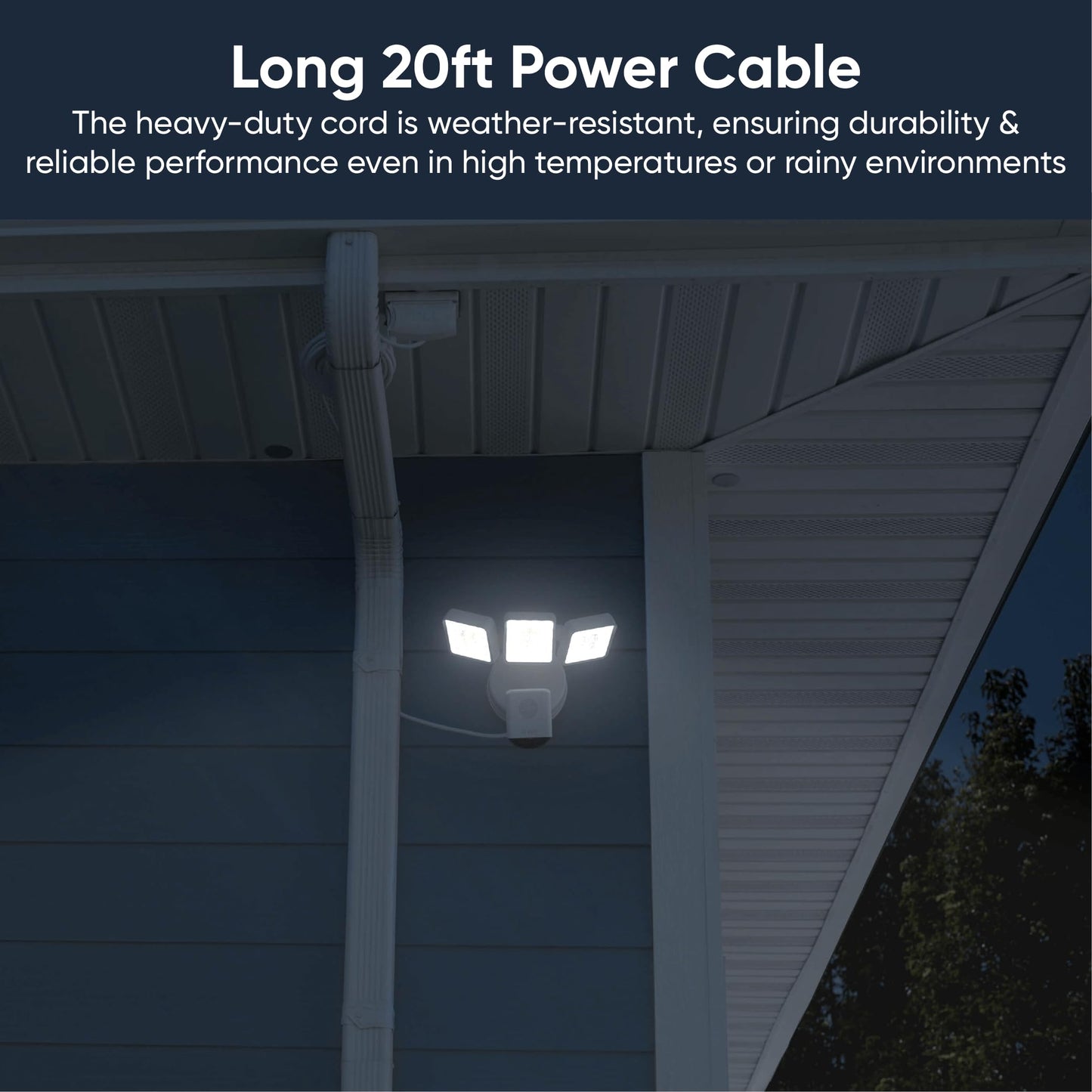 Wyze Floodlight Cam Plug-in Mount for Wyze Floodlight Cameras v1/v2/Pro, Electrical Box with 20ft Weather-Resistant Outdoor Power Cable, Easy