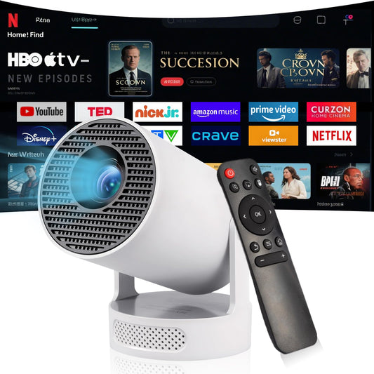 Mini Projector, HY300Ultra Portable Projector with WiFi 6 and Bluetooth 5.4, 4K Support,5W Soundbase Speaker, Android11.0, 180° Rotation, Compatible