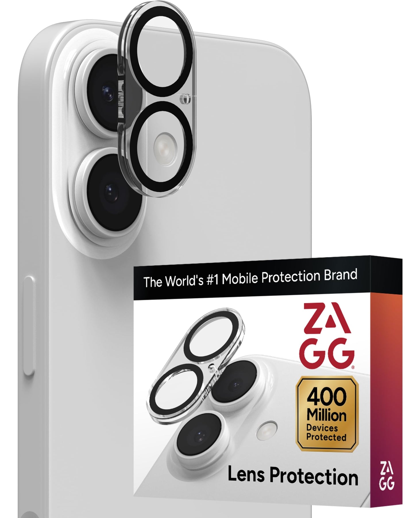 ZAGG Glass Elite iPhone Camera Lens Protector for iPhone 17 - Camera Frame, Maximum Impact & Scratch Protection, Anti-Reflective Technology