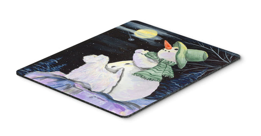 Caroline's Treasures SS8797MP Snowman with Westie Mouse Pad, Hot Pad or Trivet for Home Office Gaming Working Computers Laptop Mouse Mat,Washable