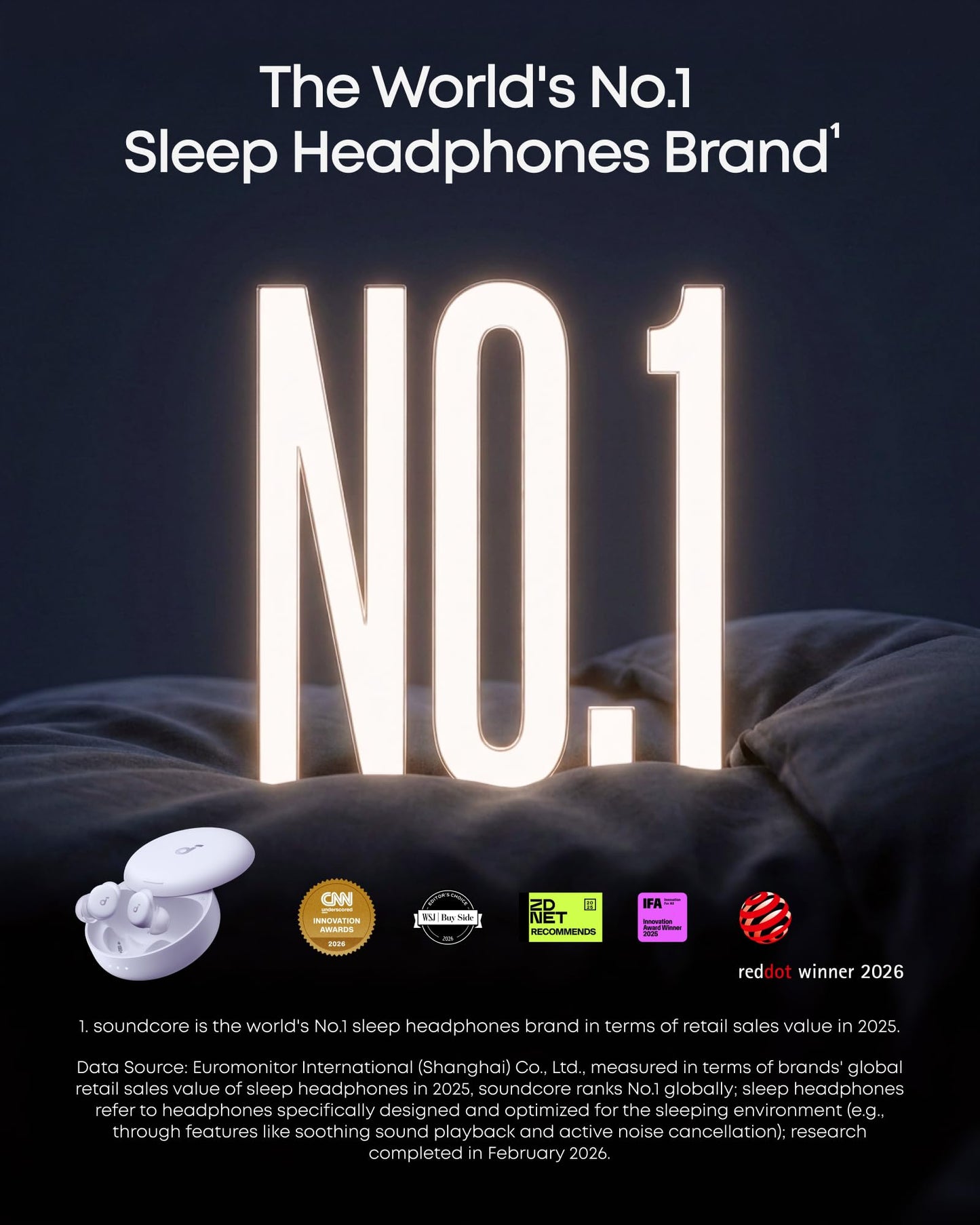 Soundcore Sleep A30 Special by Anker, Noise Reduction Sleep Earbuds