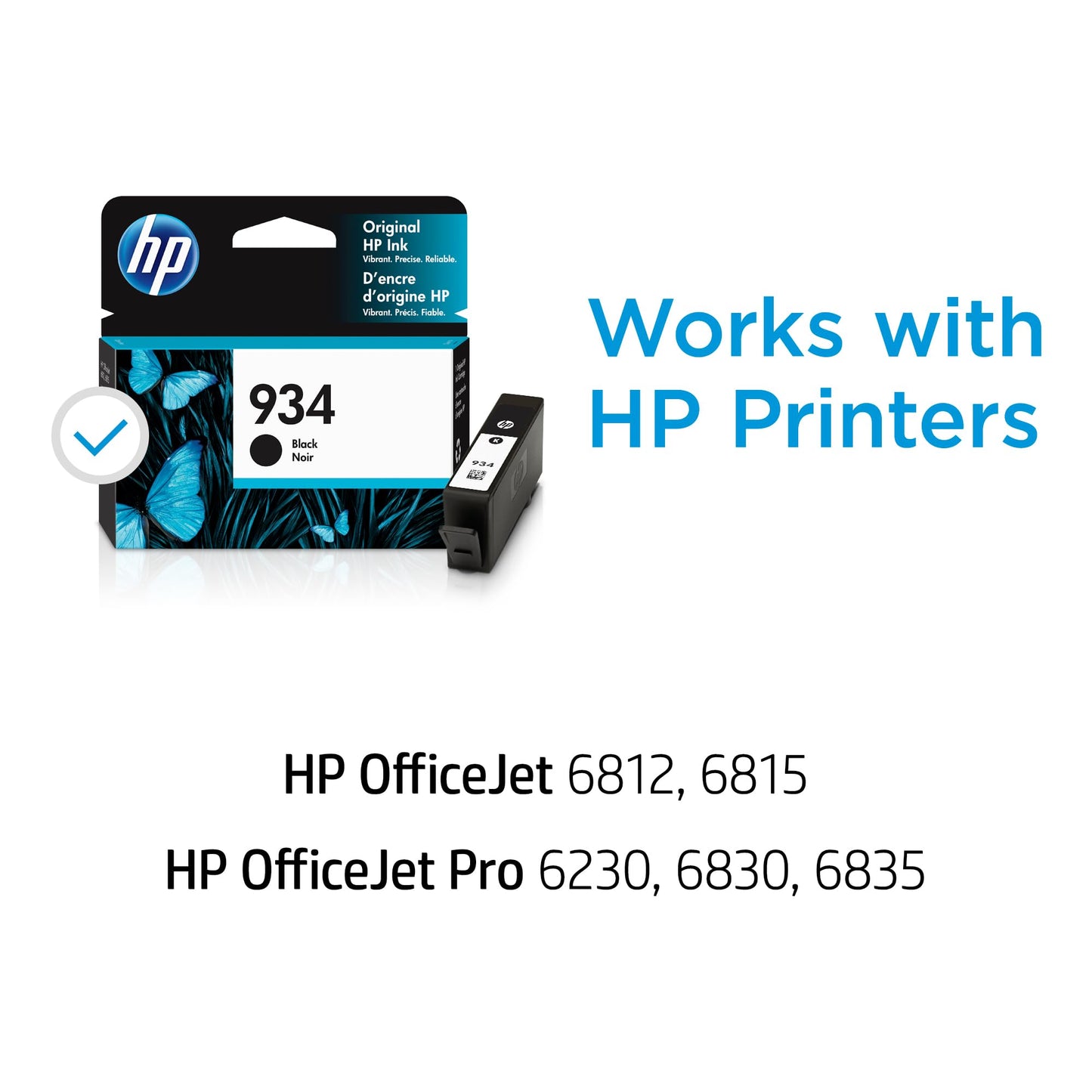 HP 934 Black Ink Cartridge | Works OfficeJet 6810; OfficeJet Pro 6230, 6830 Series | C2P19AN