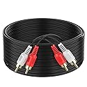 Abireiv RCA Cable 25ft,2RCA M/M Stereo Audio Cable [24K Gold Plated | Copper Core] 2RCA Male to 2RCA Male.for Home Theater, HDTV, Amplifiers, Hi-Fi