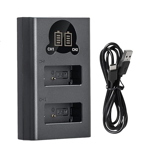 LP-E17 Battery Charger,Dual LCD USB Battery Charger for Canon LC-E17E LC-E17C Charger, EOS Rebel T7i, T6i, T6s, SL3, SL2, 77D, 9000D, 8000D, 800D