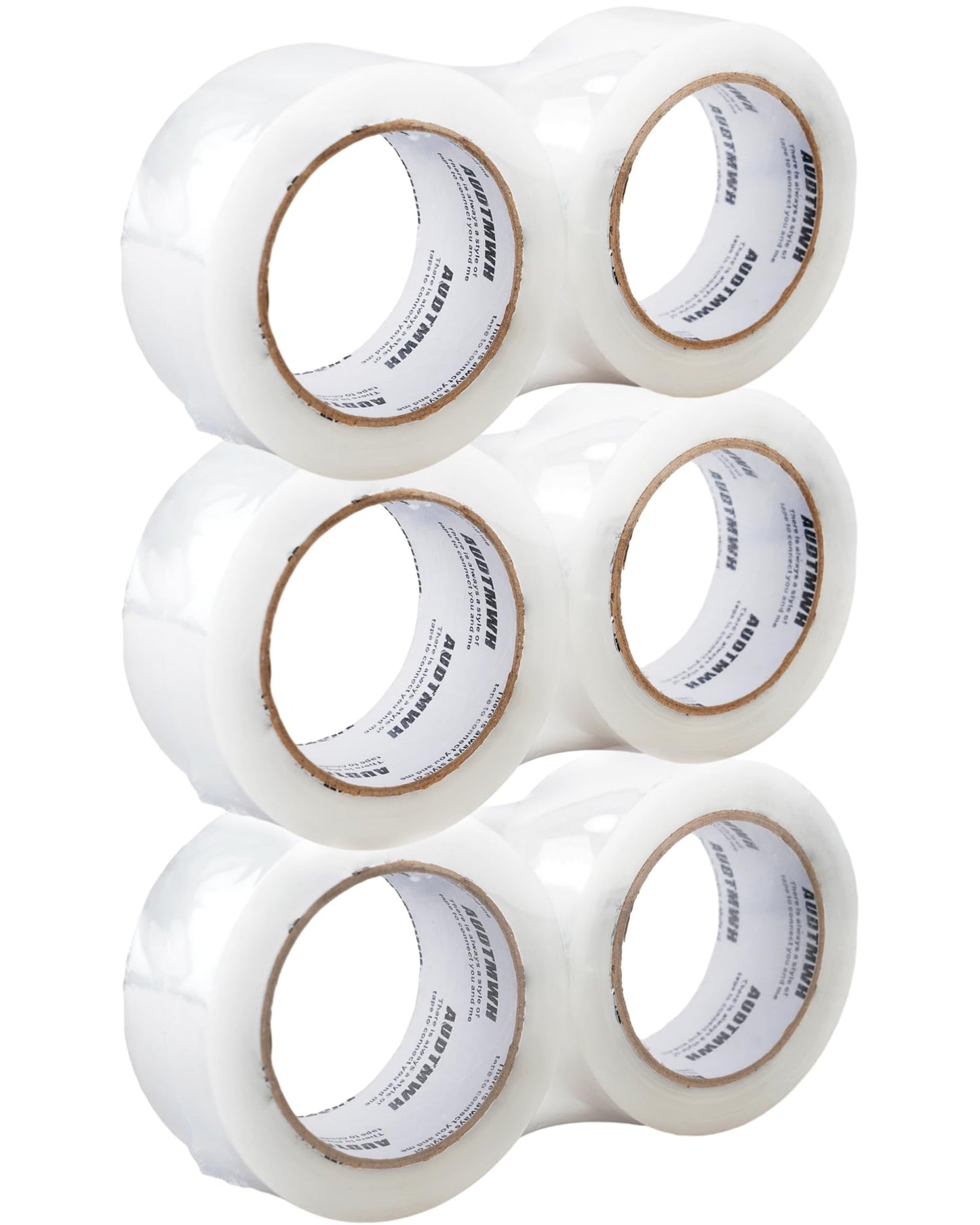 AUDTMWH Clear Packing Tape, Heavy Duty Packaging Tape Designed for Moving, Packing, Shipping and Mailing, 1.88" x 63 yds, 6 Rolls