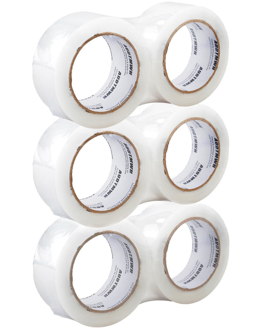 AUDTMWH Clear Packing Tape, Heavy Duty Packaging Tape Designed for Moving, Packing, Shipping and Mailing, 1.88" x 63 yds, 6 Rolls