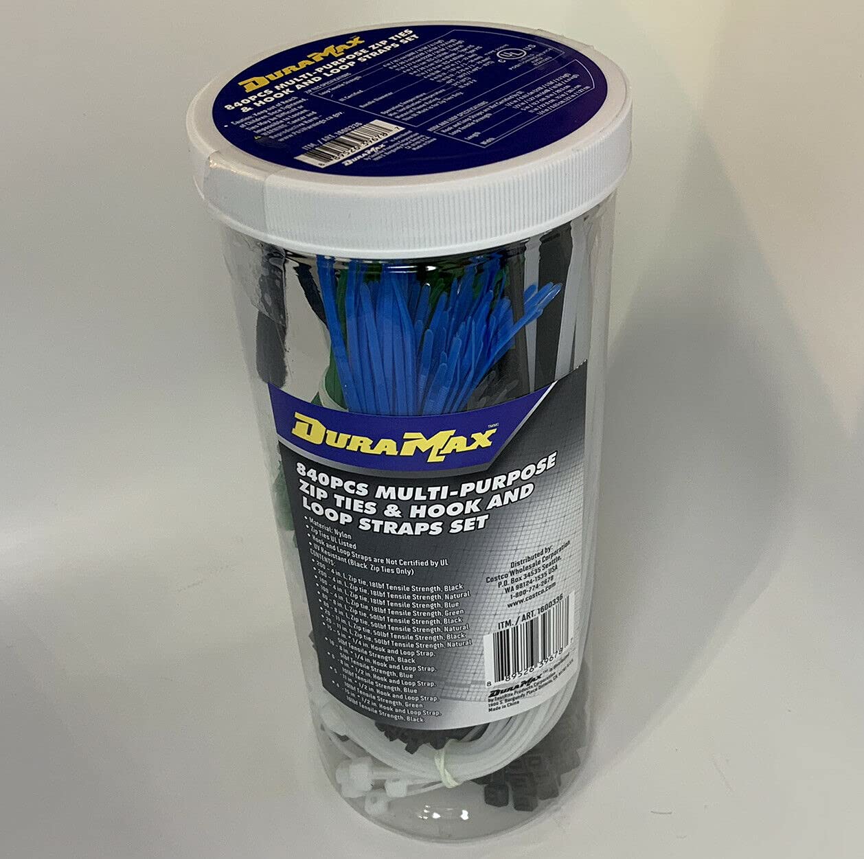 Duramax Multi-Purpose Zip Ties & Hook and Loop Straps Set, 840 Pieces