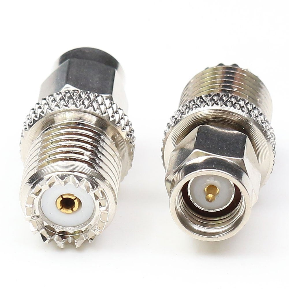 ANHAN SMA Male to Mini UHF Female Connectors Pl259 to SMA coaxial Cable Adapter RF SMA Coax Connectors Nickel Plated 2Packs