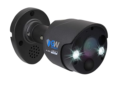 GW Security 5MP 30FPS Real-Time 1920P 2-Way Audio Spotlight Color Night Vision Outdoor/Indoor PoE IP Bullet Security Camera