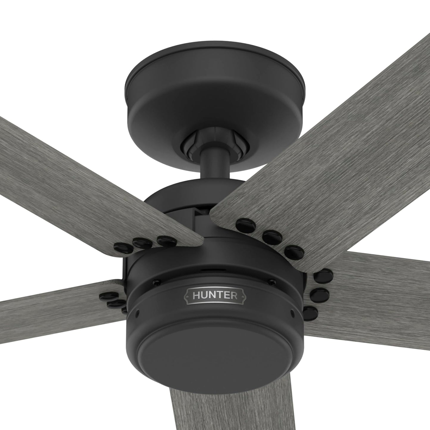 Hunter Fan 52 inch Ceiling Fan with No Light, Outdoor or Indoor Matte Black Ceiling Fan for Porch, Living Room, Office, Kitchen, Garage, 5 Blades