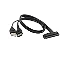 SinLoon 2.5'' Hard Disk Drive SATA 22Pin to eSATA Data 5V USB Powered Cable Adapter for Optimized for SSD, Support UASP SATA IIIEC-SSHD(Black)