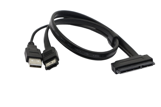 SinLoon 2.5'' Hard Disk Drive SATA 22Pin to eSATA Data 5V USB Powered Cable Adapter for Optimized for SSD, Support UASP SATA IIIEC-SSHD(Black)