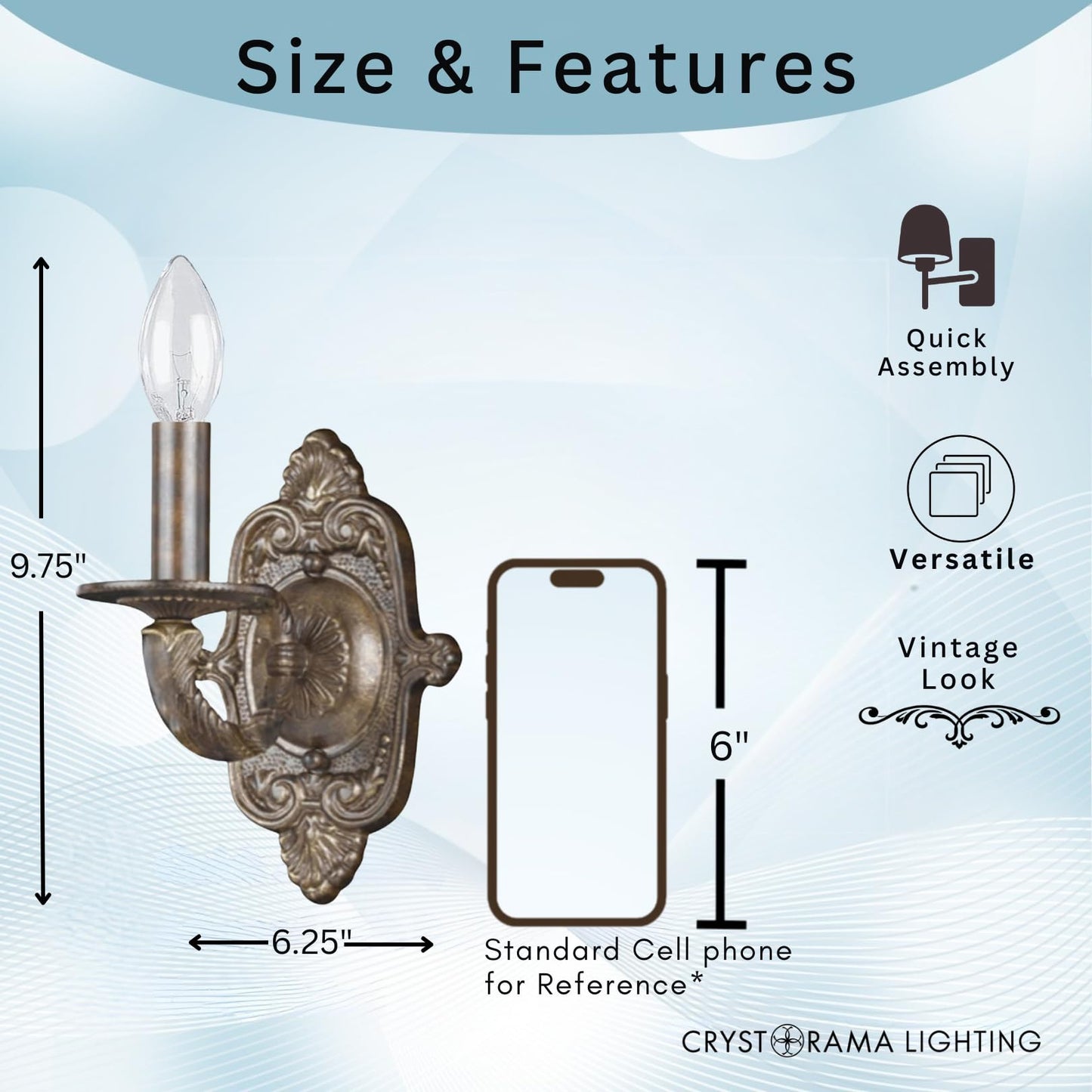 Crystorama Paris Market 1 Light Venetian Bronze Sconce
