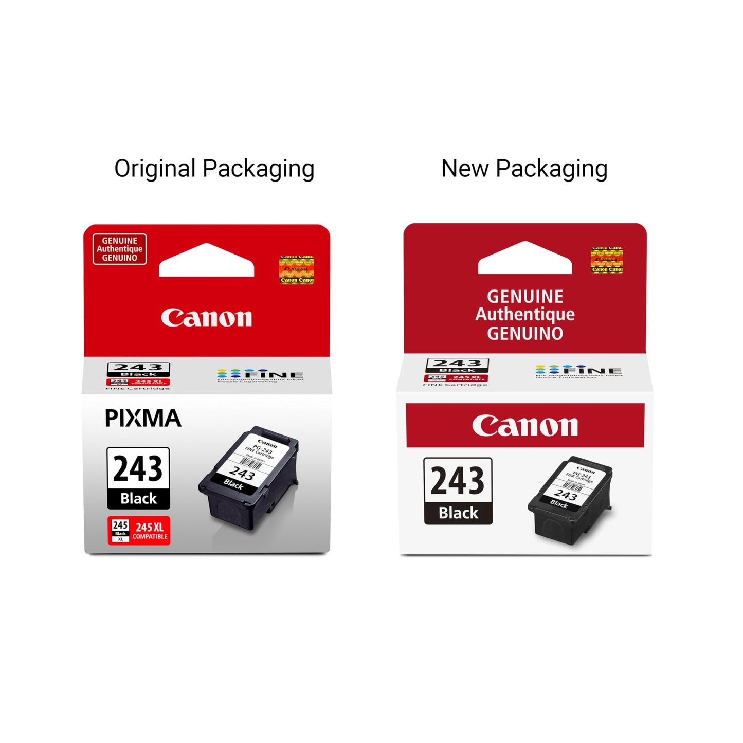 Canon PG-243 Genuine Black Ink Cartridge, Compatible with iP2820, MX492, MG2420/2520/2920/2922/2924/3020/2525, TS3120/302/302a/202/4520/3320
