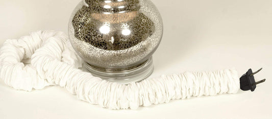 White Wash Linen Lamp Cord Cover 9 ft long White